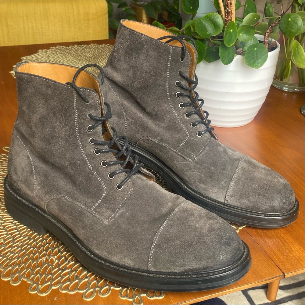 Grey Suede Magnanni Boots | Size 43 (US 10) | Made in Spain